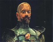 Jacek Malczewski Self-portrait in an armour. oil on canvas